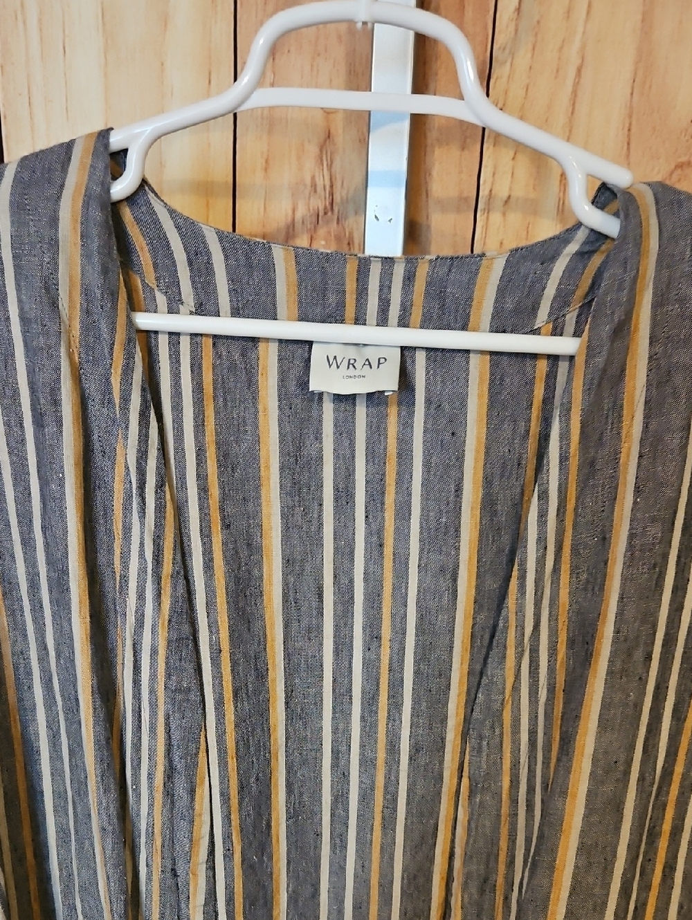 WRAP Striped Linen Open Cardigan